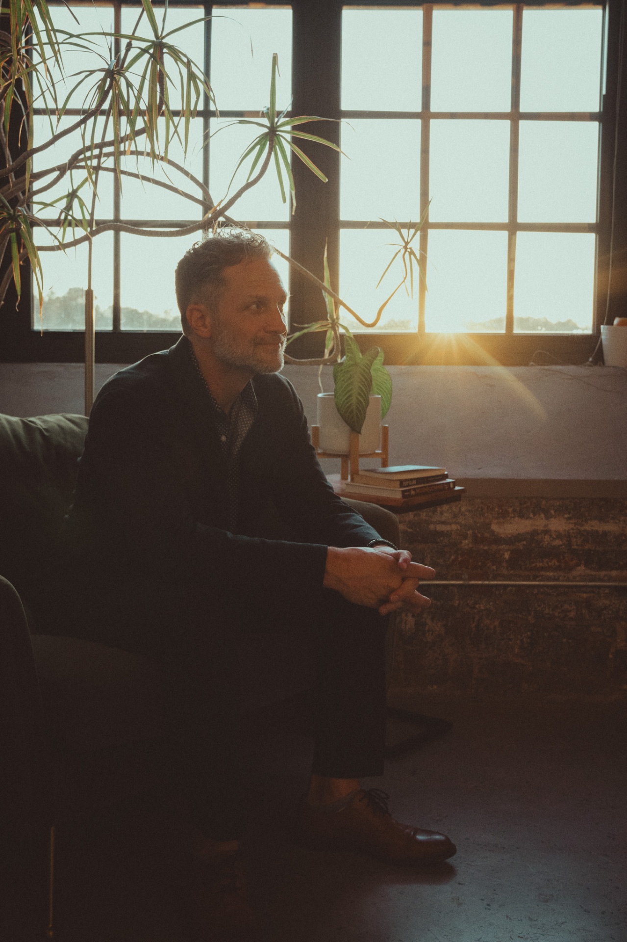 Portrait of Phillip Wilder, Founder of OneConversation, in warm evening light
